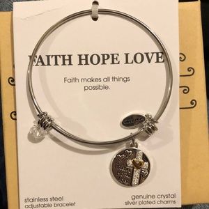 Faith hope love adjustable bracelet